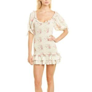NWT 70/21 Floral-Print Smocked Dress